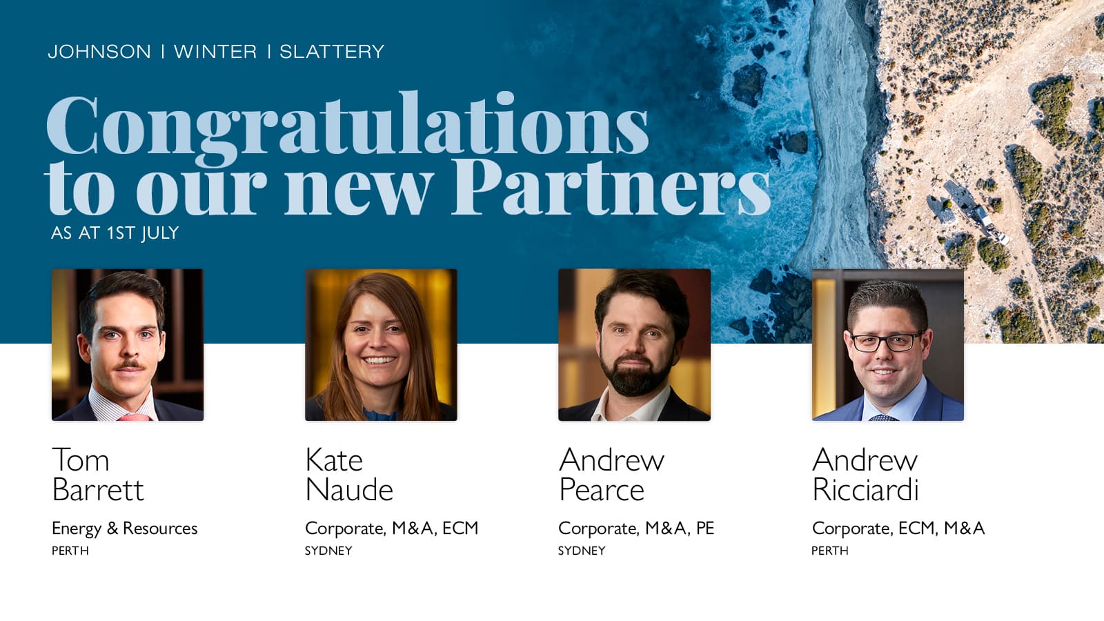 Johnson Winter Slattery announces new Partners